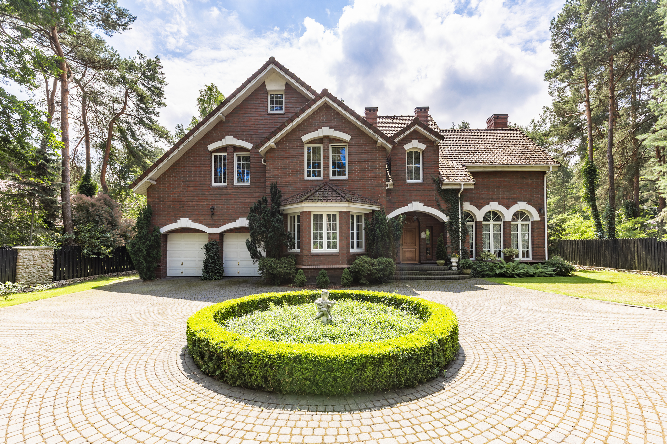 Large suburban home with garden