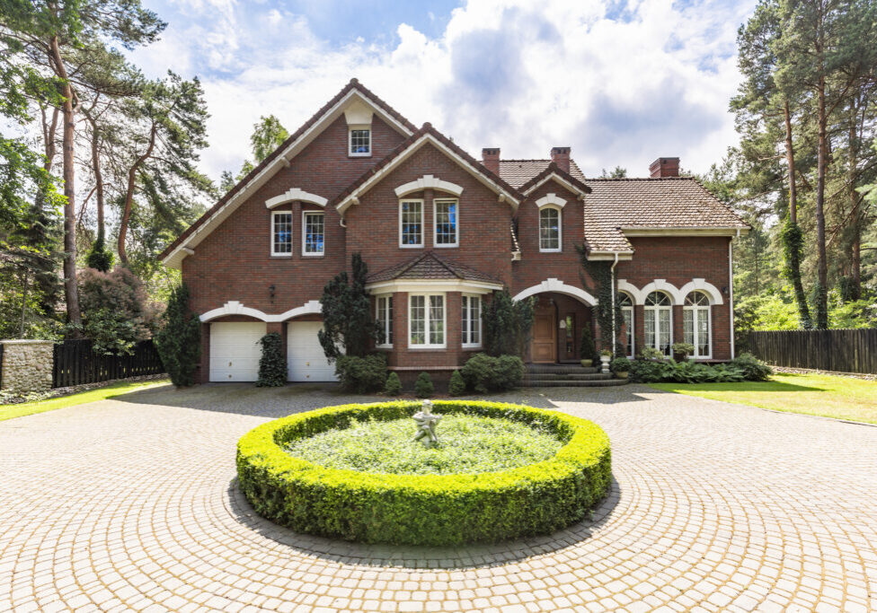 Large suburban home with garden