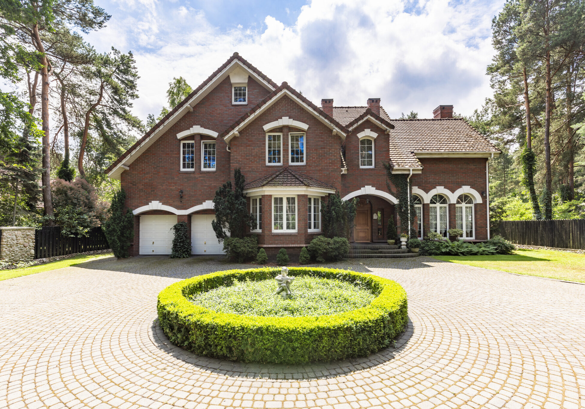 Large suburban home with garden